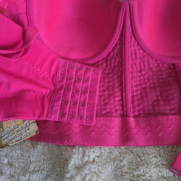 Fuchsia Pearl BeadedPush Up Bustier Bra CropTop - Picture 7 of 7